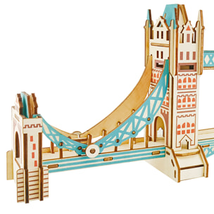 Maqueta 3D de madera. Puente de la Torre en Londres. 105 piezas.