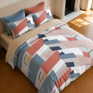 Parure housse de couette 100% microfibre motif géométrique - PEPITE