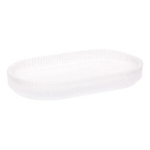 Plateau de salle de bain ovale Solis blanc