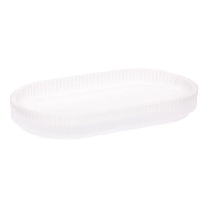 Plateau de salle de bain ovale Solis blanc