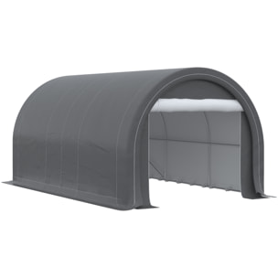 Garaje Exterior para Coche 5x3 m Carpa Garaje para Coche Anti-UV con Toldo de Tela PE Desmontable y Marco de Acero Galvanizado Gris