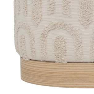 Pouf "Copas" blanc D38x38cm