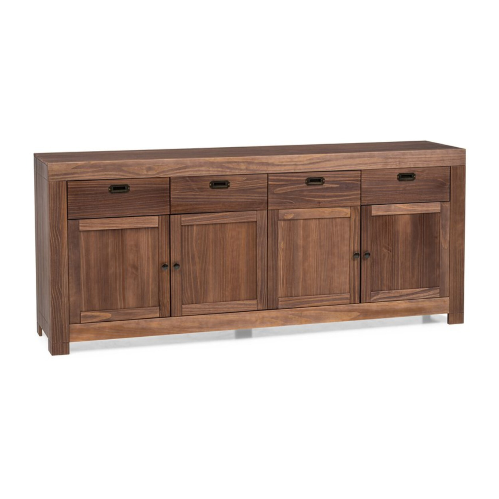 Buffet Nador -bois massif d'araucaria-couleur kokoa 200 x 85 x 45 cm
