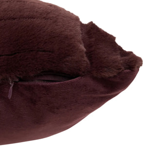Coussin Arka rectangulaire 50x80cm effet fausse fourrure marron