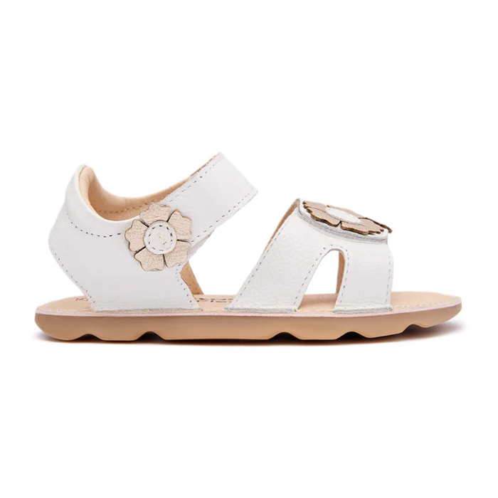 Sandalias de Niña de Napa Barefoot Goflex en Blanco