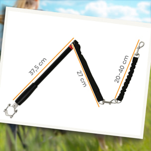 Laisse pour chien pour vélo 124 cm acier et polyester noir