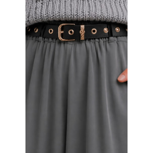 Kocca - Pantaloni a gamba larga in viscosa con vita alta Donna
