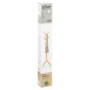 Perchero árbol en madera de bambú con 8 varillas