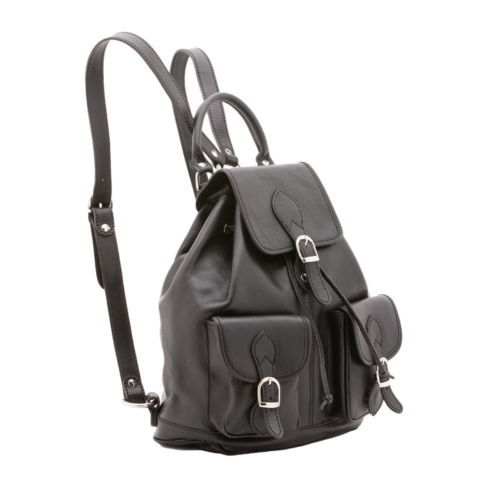 Zaino  unisex In Vera pelle Made in Italy 31x35x13 cm