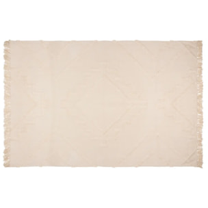 Tapis "Inca" coton tufté blanc ivoire 120x170cm
