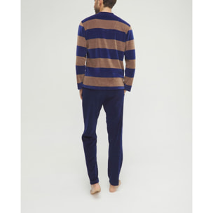 Pijama hombre terciopelo rayas