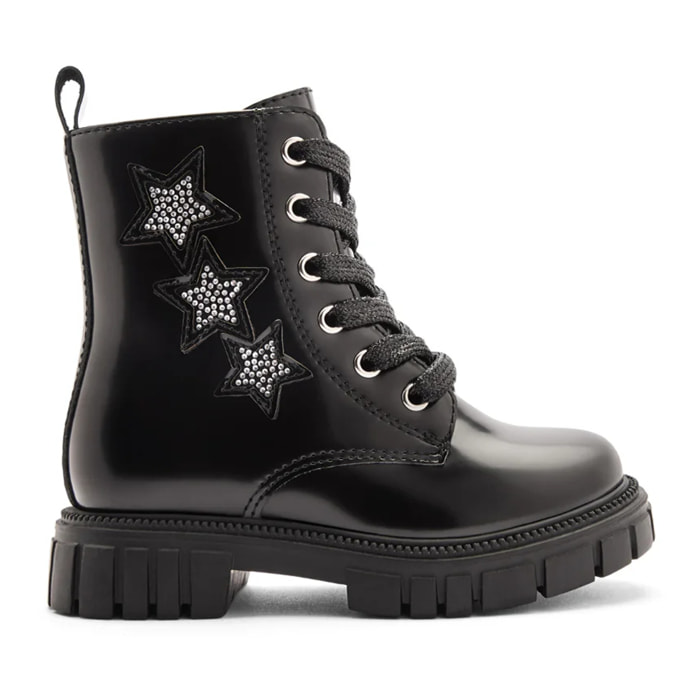 Stivali da bambina con stampa a stelle in stile militare