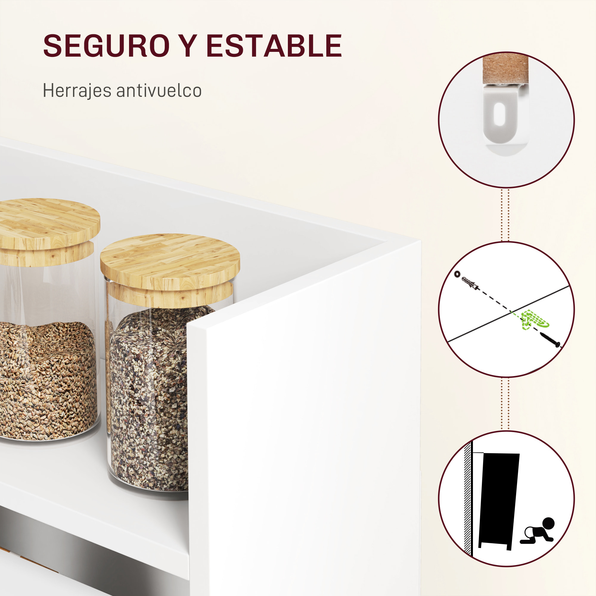 Mesa Plegable de Comedor, Mesa de Cocina Plegable, con Ala Abatible, 4 Compartimentos, Hasta 3 Personas, Patas de Acero, para Salón, Espacio Pequeño, 78,5x91x93 cm, Blanco