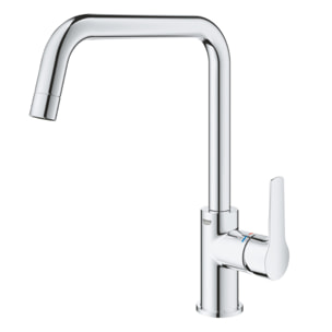 76x44 cm évier avec égouttoir réversible en Granite, à encastrer, noir + mitigeur lavabo/cuisine Grohe Start (SATSE3BG304)