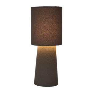 Lampe - HOME DECO FACTORY - Velours - Taupe - 38 cm