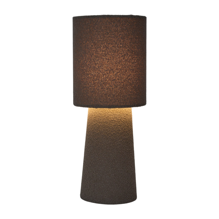 Lampe - HOME DECO FACTORY - Velours - Taupe - 38 cm