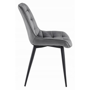 Set di 2 sedie Bera in velluto grigio scuro e metallo nero