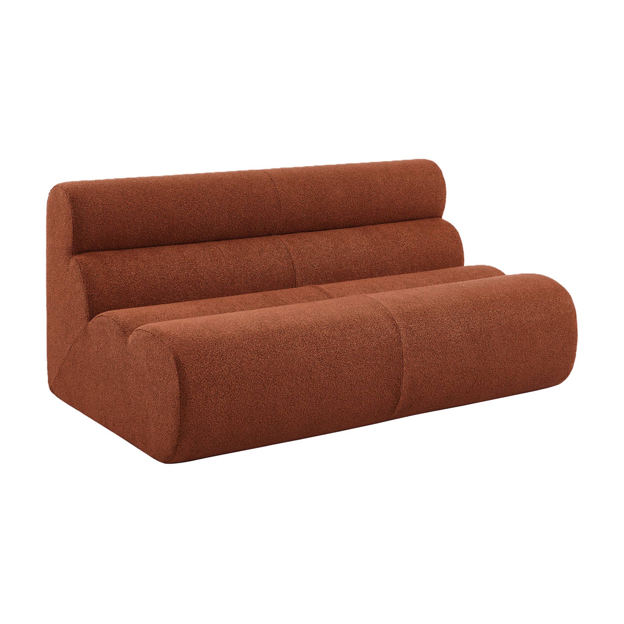 Canapé compressé modulable bouclette texturée 3 places avec repose pied NOVA
