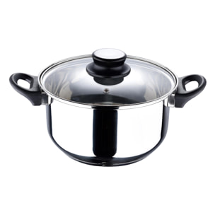 Bateria de cocina 5 piezas san ignacio palma de acero inoxidable apta para induccion