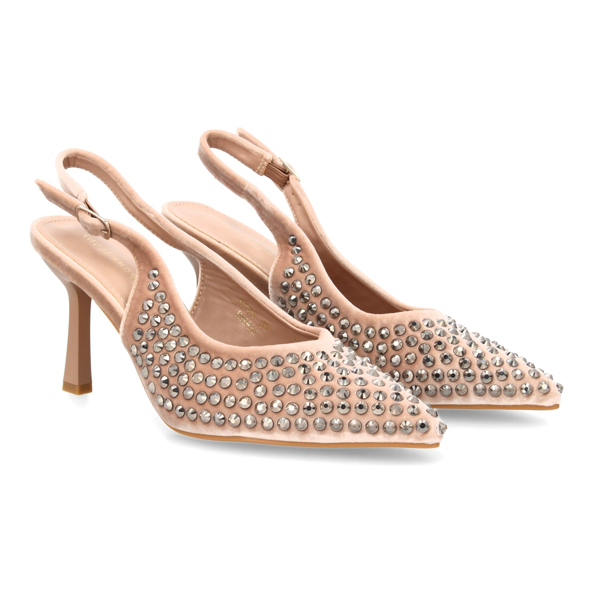 Zapato de salón punta fina y pedrería