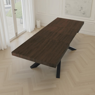 Table à manger extensible Tomasucci HELT, en MDF finition noyer, 90 × 160 × 75,5 cm
