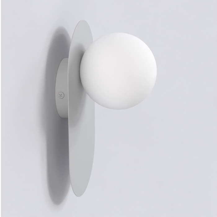 Lampada da parete VIVA in acciaio grigio e vetro
