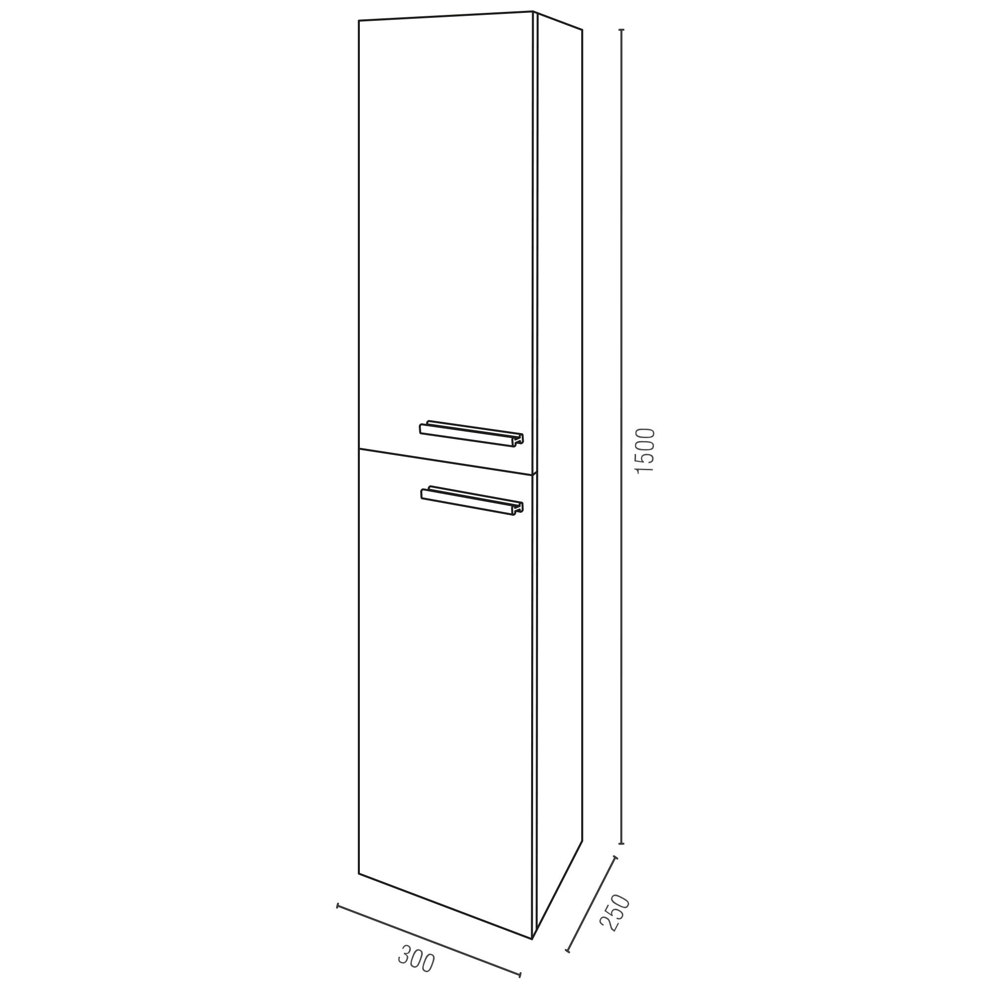 Meuble Colonne de salle de bains en mélaminé décor bois 30x25x150cm - BOX-IN
