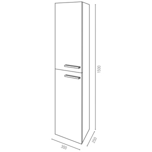 Meuble Colonne de salle de bains en mélaminé décor bois 30x25x150cm - BOX-IN