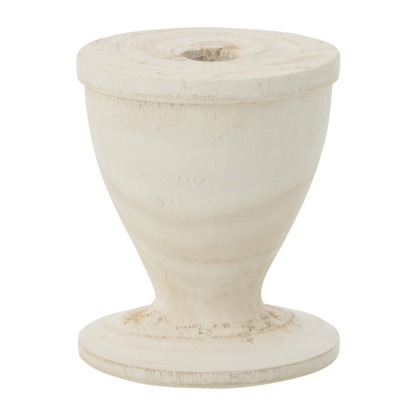 J-Line bougeoir - bois - blanc - small