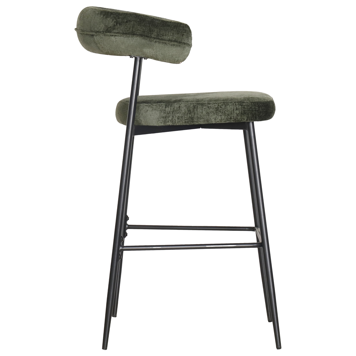 Lot de 2 tabourets de bar en tissu vert THEA