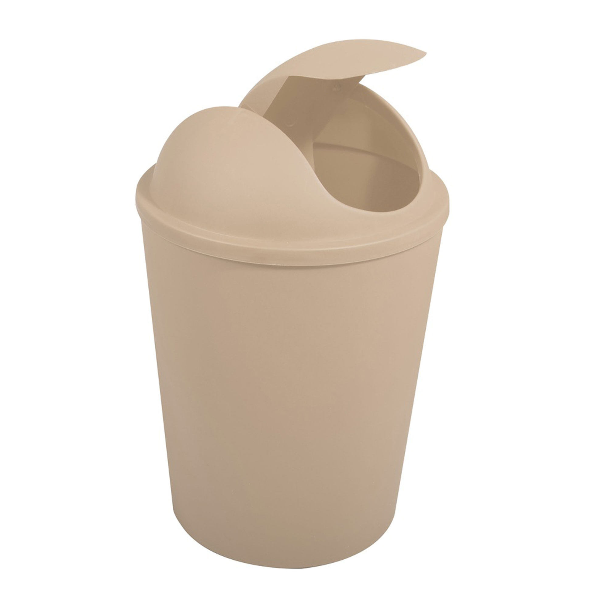 Cubo de basura "AKO" 5,5L  con tapa abatible Beige