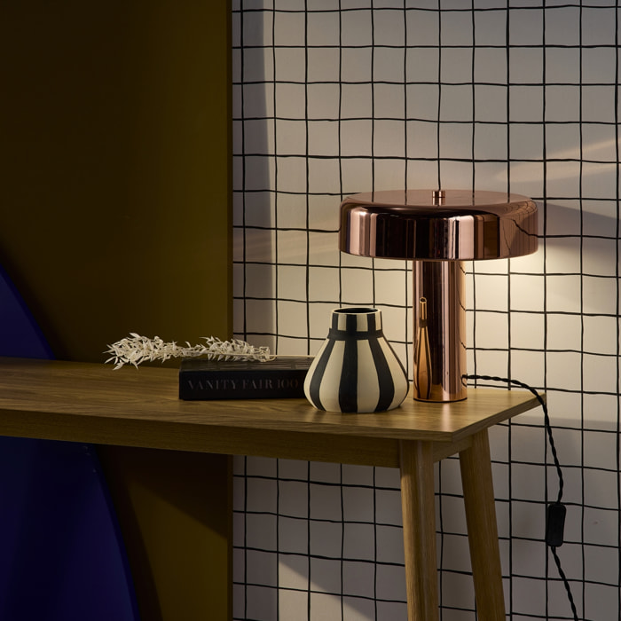 Lampe à poser métal Rudy or rose Ø 30cm