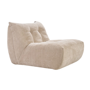 Fauteuil lounge en tissu effet velours texturé taupe BUMPY