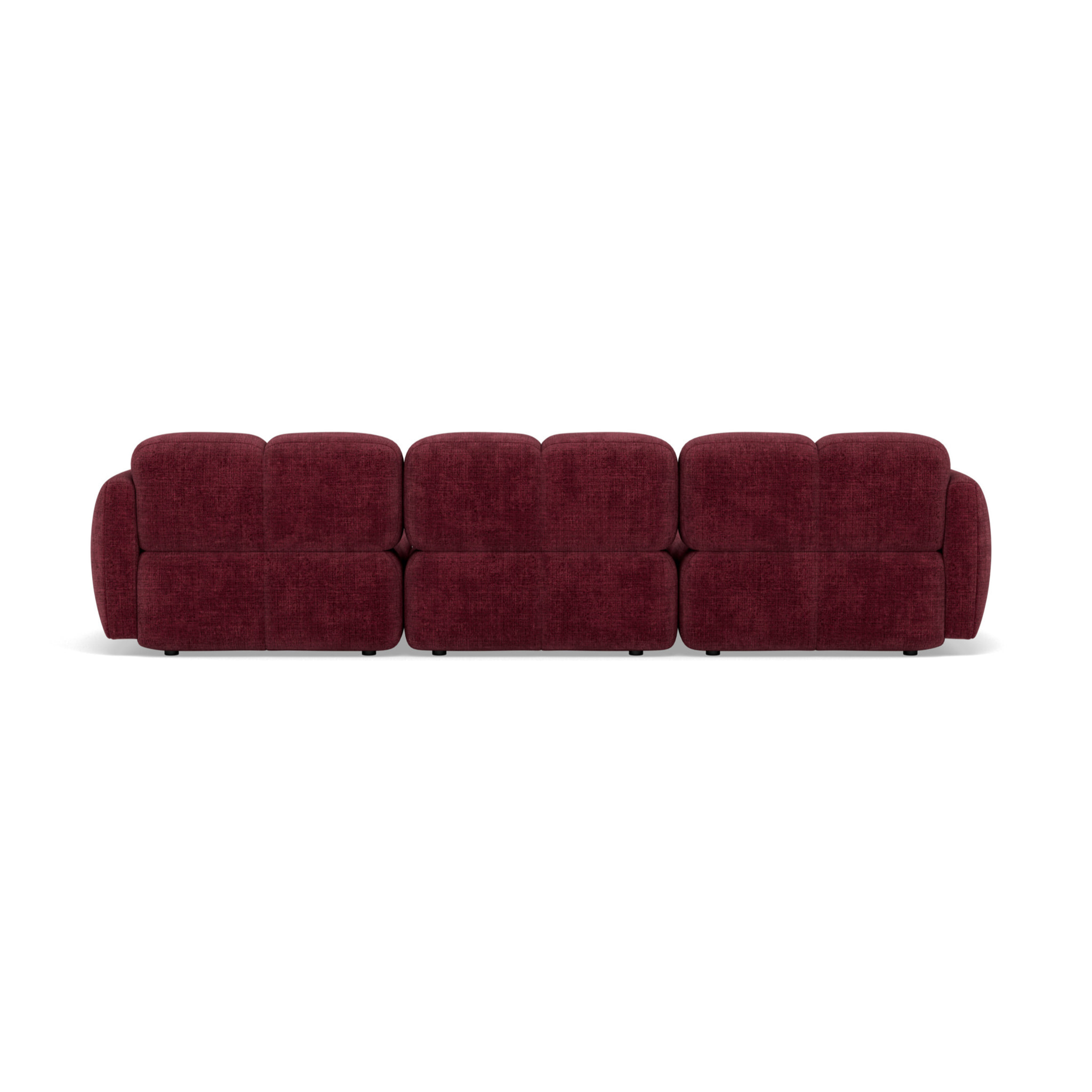 Grace - canapé modulable d'angle réversible 4 places en velours texturé - Prune