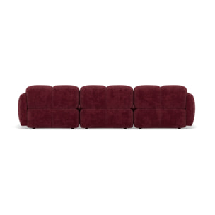 Grace - canapé modulable d'angle réversible 4 places en velours texturé - Prune