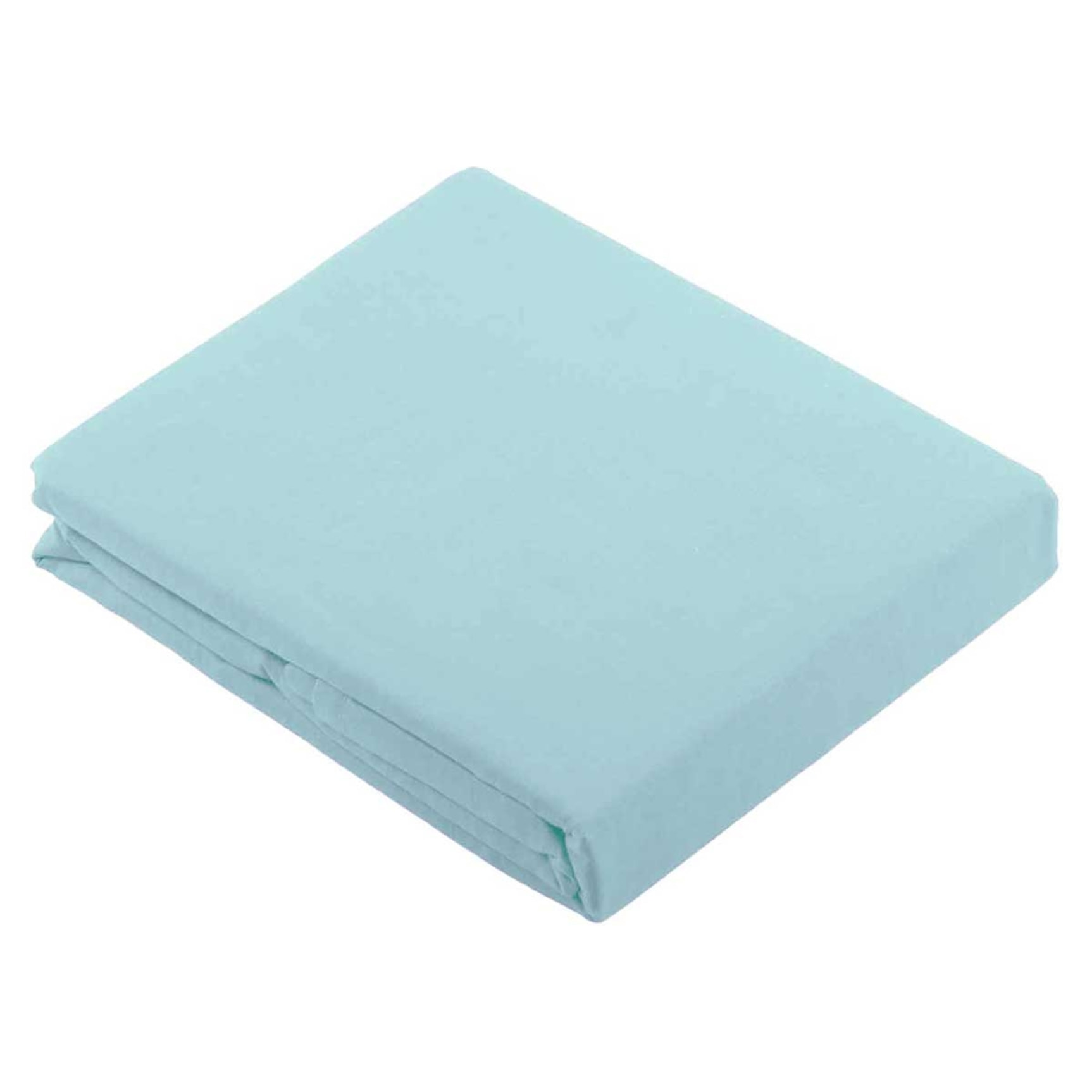Drap Plat Uni en 100 % Coton - Bleu ciel