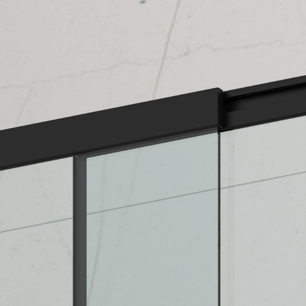 Swiss Aqua Technologies Vision 140x120 cm pare-baignoire coulissant en verre, traitement Easy Clean, noir (SATVZVI120CT)