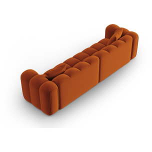 Canapé modulable "Clotilde" 4 places en velours terracotta