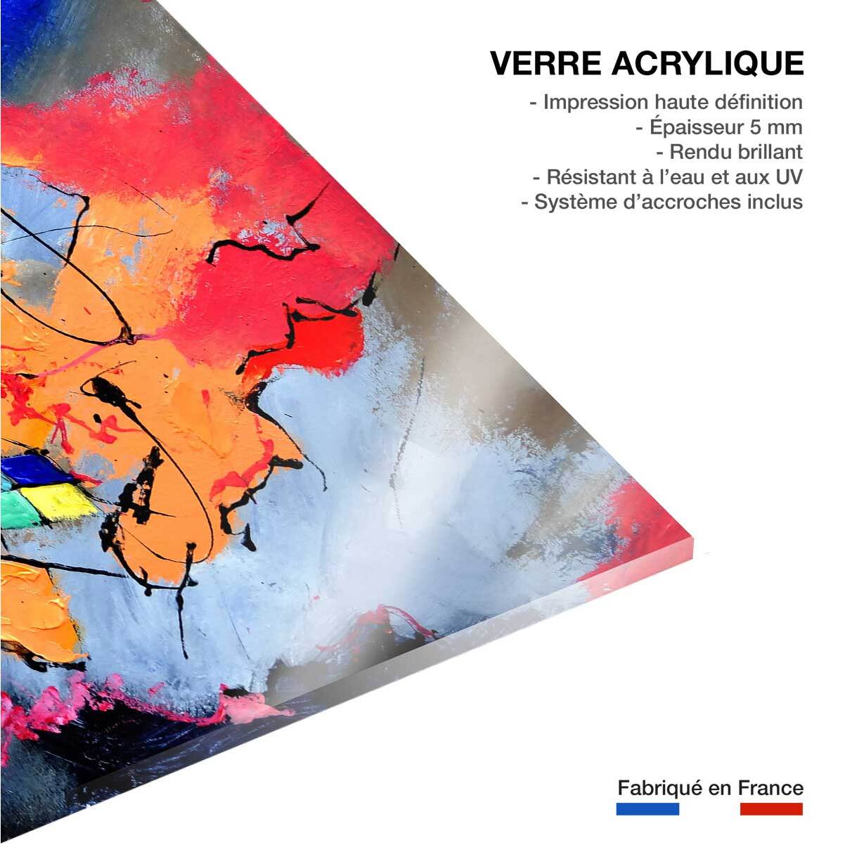 Tableau abstrait jeu de couleurs Tableau plexiglas