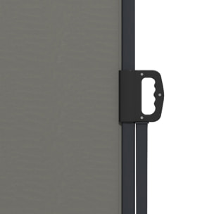 Store latéral brise-vue paravent rétractable de jardin 4L x 1,80H m alu. polyester anti-UV haute densité 180 g/m² gris foncé