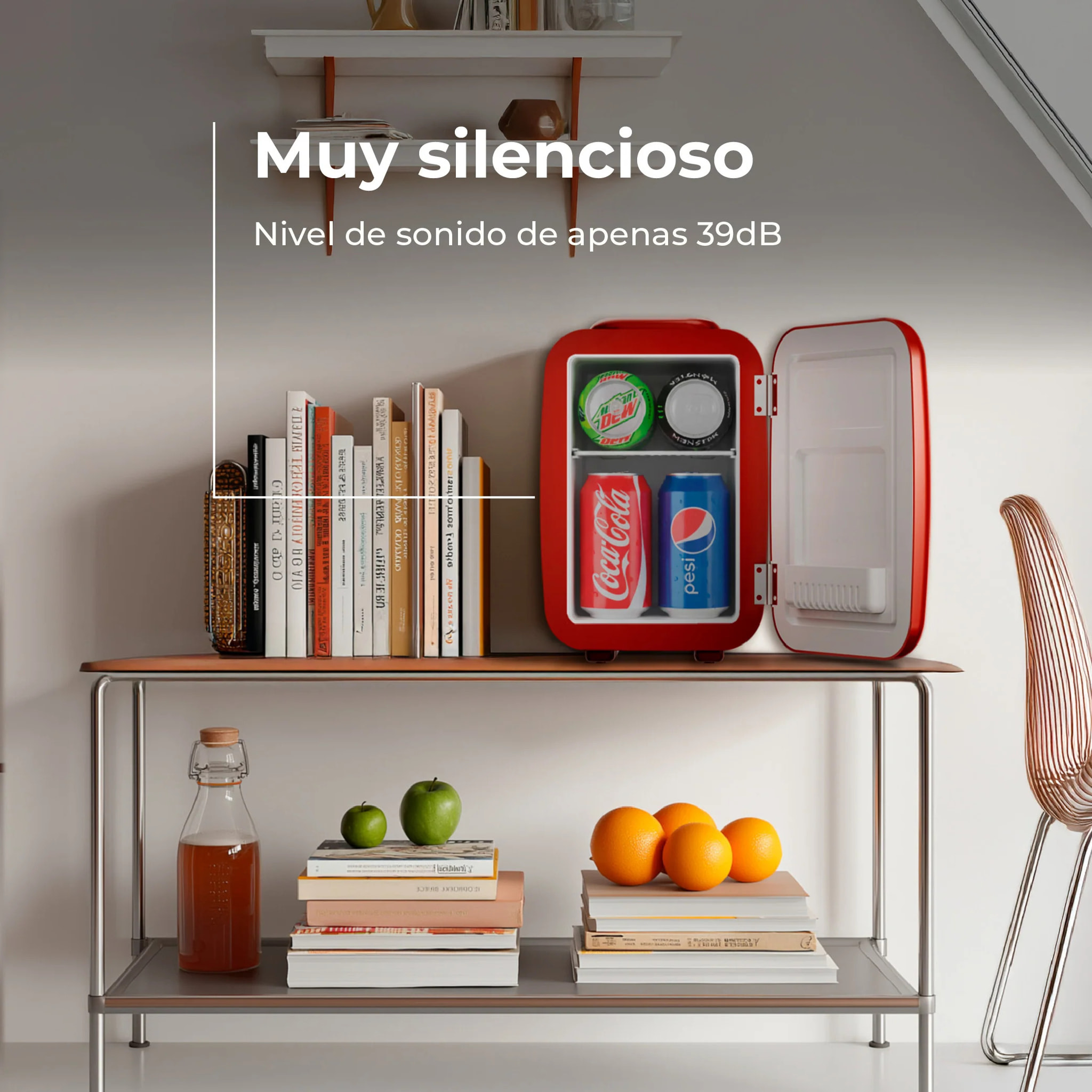 EVVO F4 Mini nevera retro roja 4L, portátil 12V/220V, frío y calor, silenciosa, para cremas, maquillaje, coche y oficina