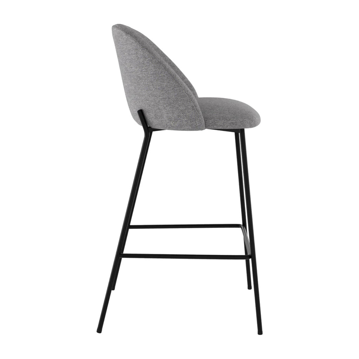 Lot de 2 chaises pour îlot central 66 cm en tissu chiné gris foncé - Karl