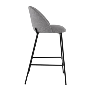 Lot de 2 chaises pour îlot central 66 cm en tissu chiné gris foncé - Karl