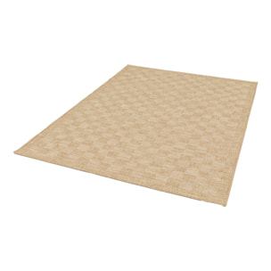 Tapis intérieur/extérieur effet jute coloris naturel motif damier CARRIE