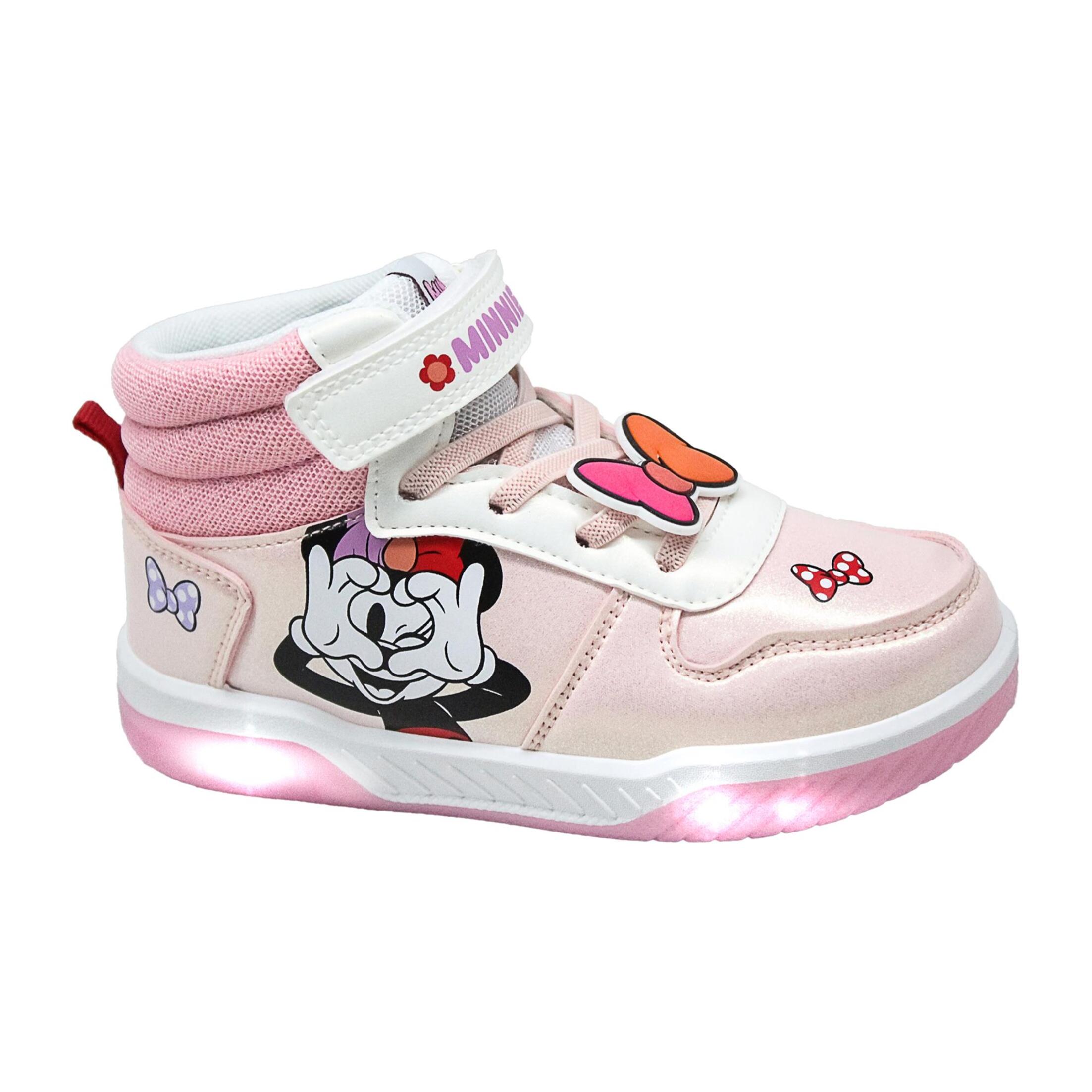 Zapatilla deportiva infantil suela ligera con luces "Minnie"