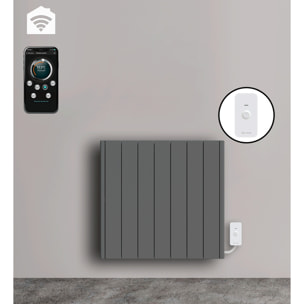 Radiateur électrique LCD céramique gris anthracite 1500W Connecté