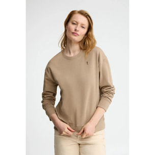 Sudadera marrón claro de corte regular con bordado Rigby Go