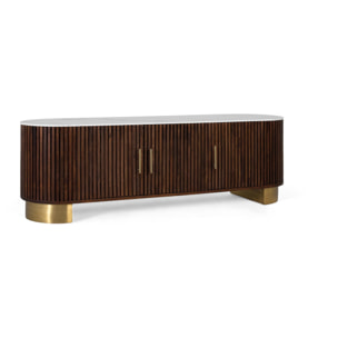 Meuble TV en bois de manguier 160 cm style art déco contemporain