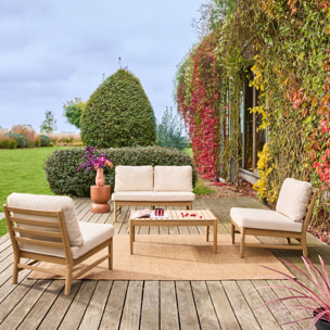 Salon de jardin bois d'acacia 4 places  LUNARI