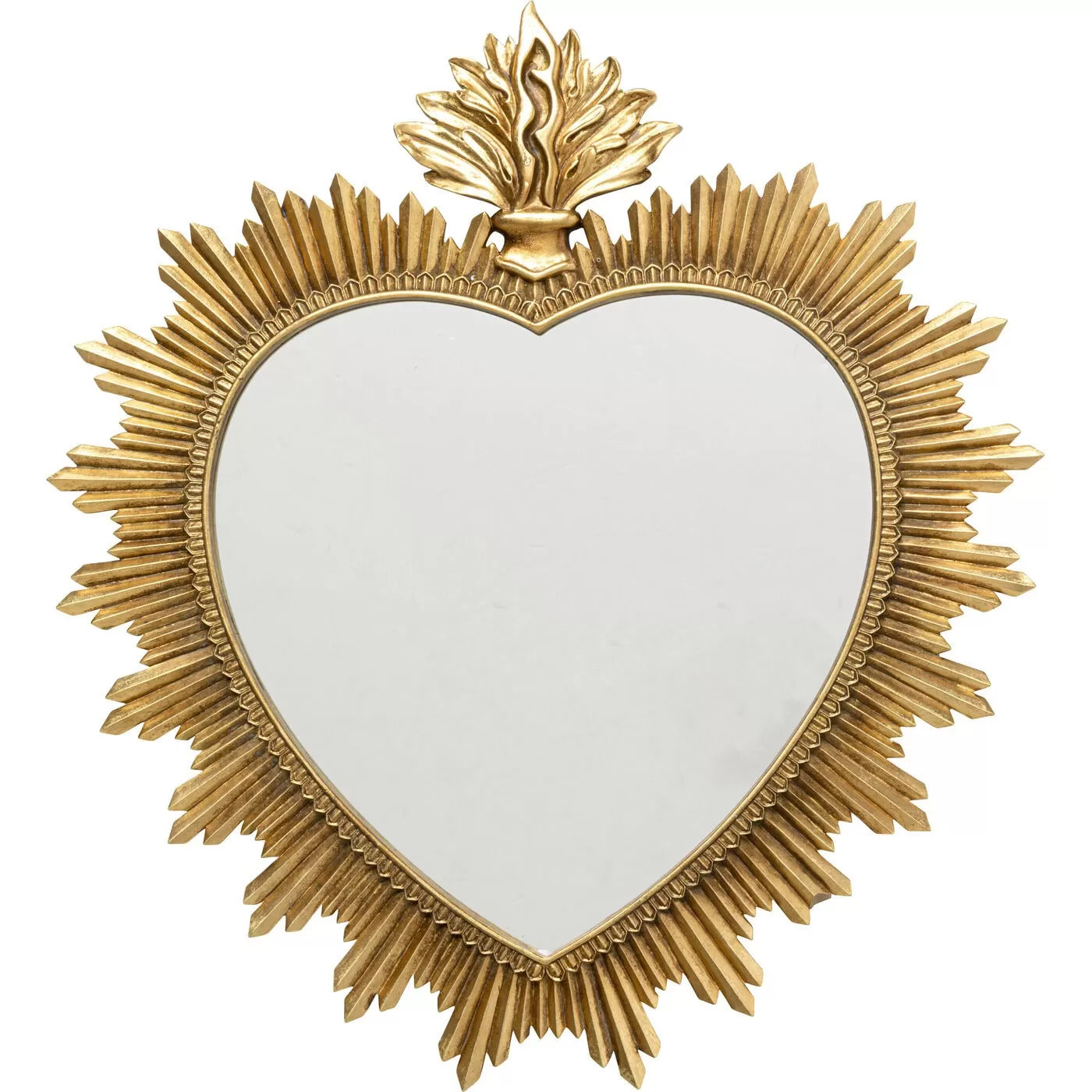 Miroir coeur doré 54x49cm Kare Design
